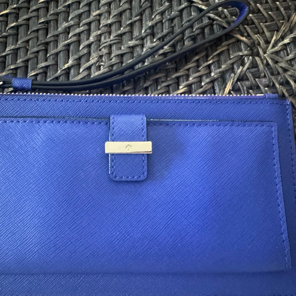 kate spade Electric Blue Saffiano Wristlet Wallet